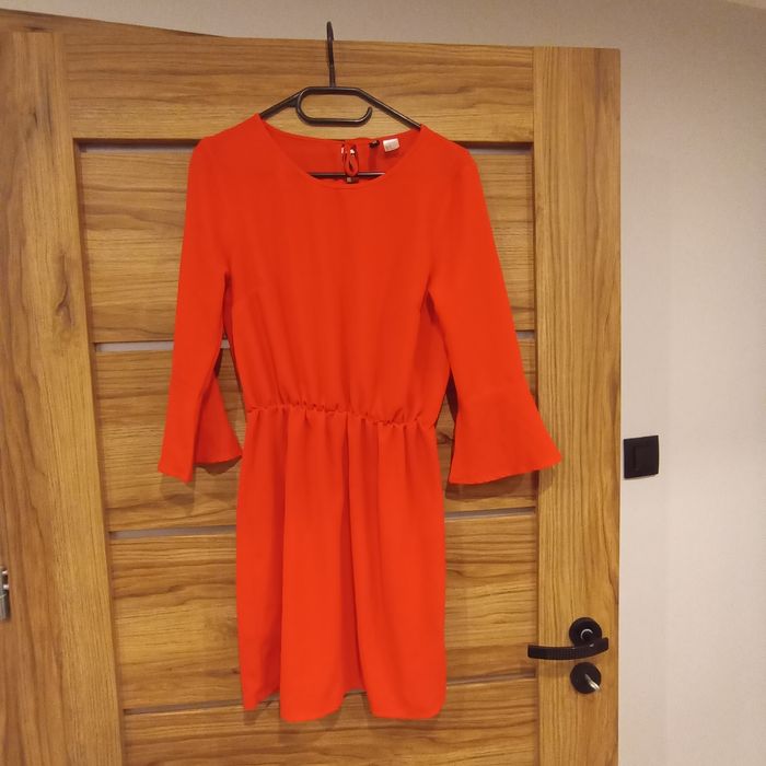 Koralowa letnia sukienka h&m