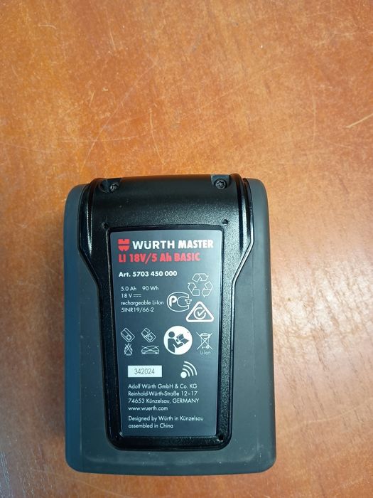 Bateria Wurth M-Cube 18 V 5,0 Ah nowa!