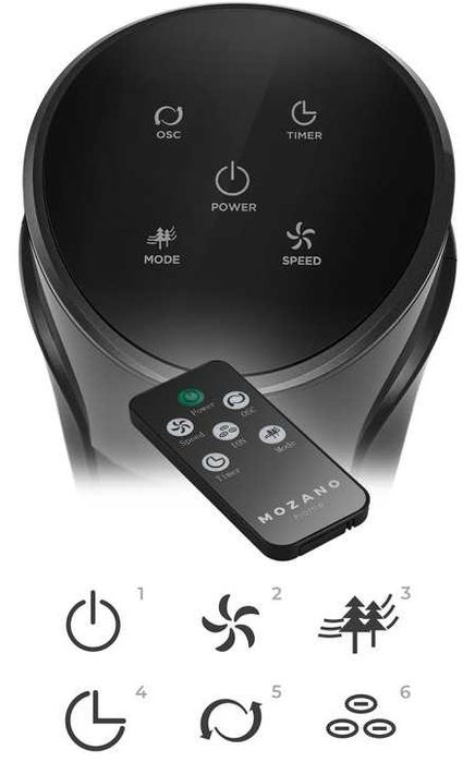 Wentylator Kolumnowy Podłogowy Stojący Jonizacja WiFi Aroma  + Pilot