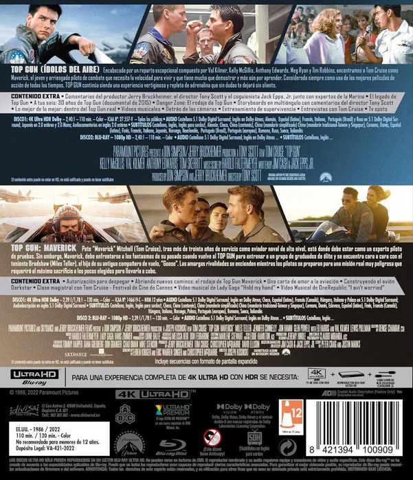Top Gun Pack: Top Gun + Maverick 2X 4K + 2X Blu-ray, POLSKI