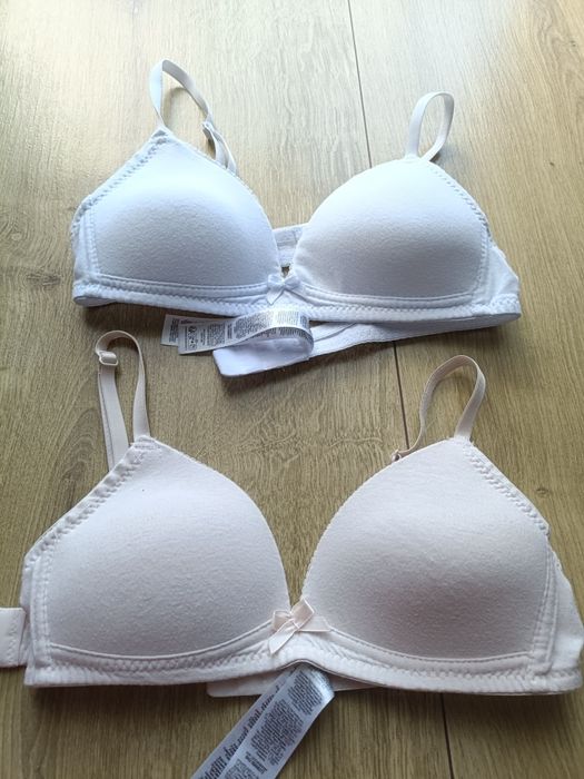 Pepco staniki dziewczęce biustonosze biel beż rozm 60 B 2 szt