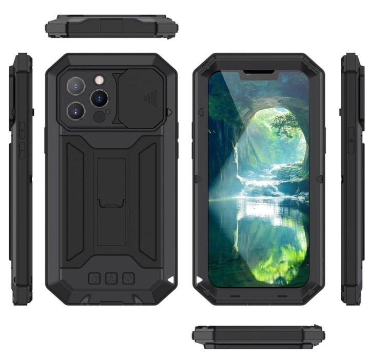 Plecki do IPhone'a 13 Pro Etui z podpórką przesuwaną osłoną obiektywu