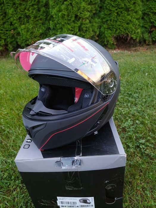 Kask CGM motocyklowy 568X BER CITY Grafite Rosso roz. L