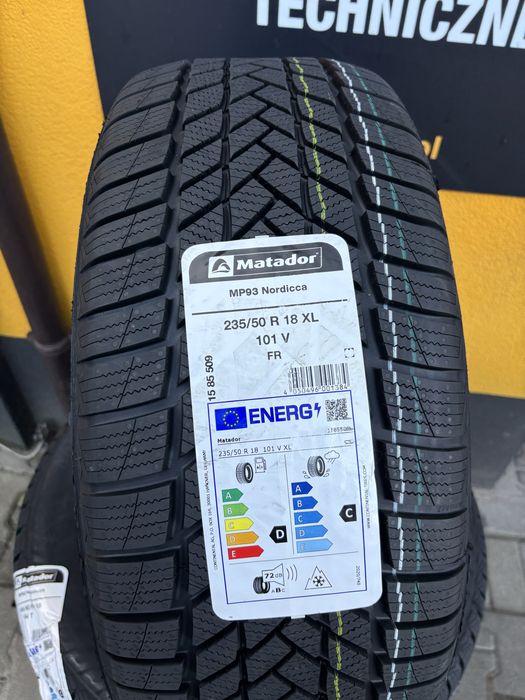 Opony zimowe 235/50R18 MP93 NORDICCA 101V XL FR  MATADOR D,C,72DB , B, komplet opon zimowych