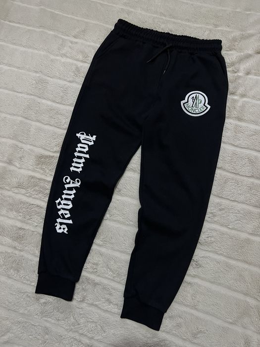 Palm Angels x Moncler (M) жіночі спортивні штани брюки чорні на манжет