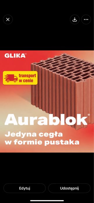 Nowosc Pustak Ceramiczny Aurablok 90% Gliny jedyny natutalny na polskim rynku, nie Porotherm H+H beton Komórkowy