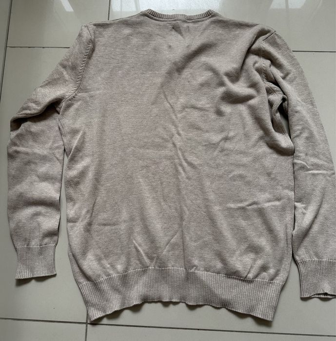 Sweter w serek Tom Tailor beżowy rozmiar M