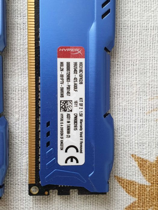 Оперативна пам'ять HyperX 8 GB (2x4GB) DDR3 1866 MHz FURY