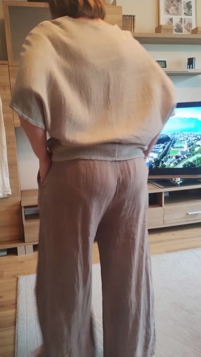 Komplet damski lniany