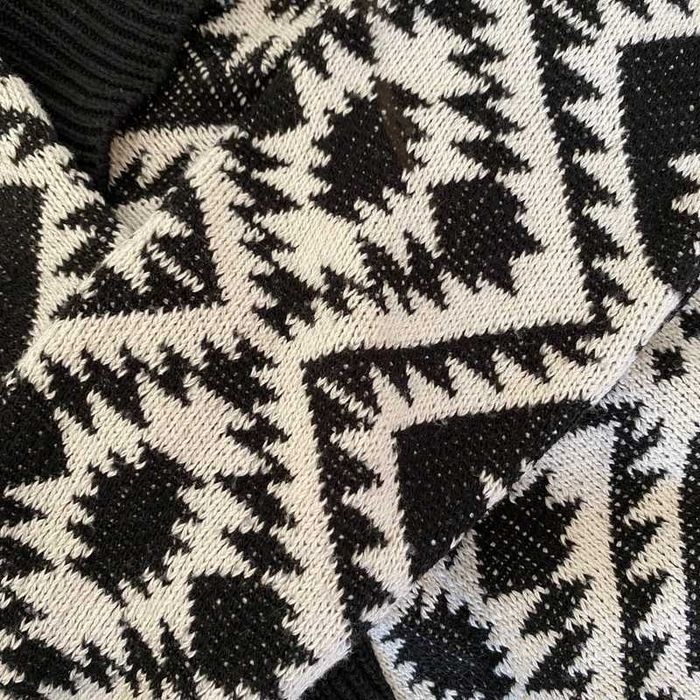 Sweterek narzuta czarny biały New Look rozmiar M kardigan boho