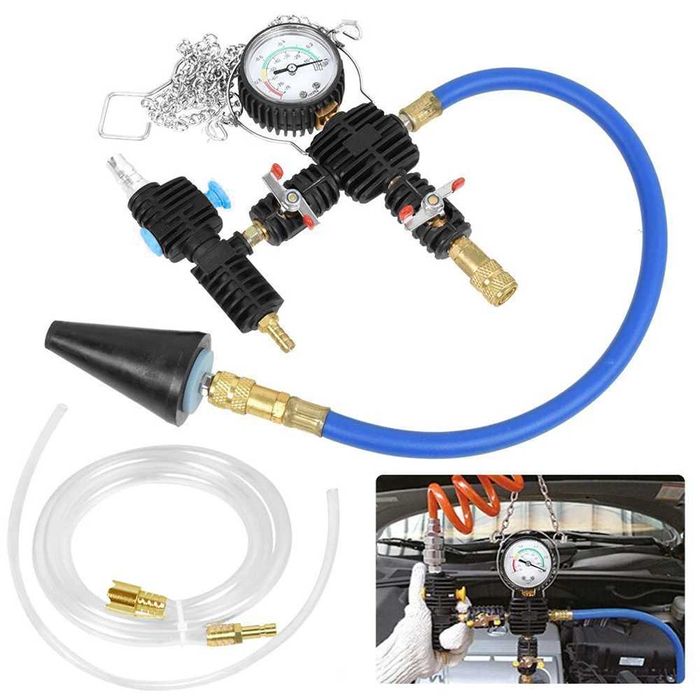 Profesjonalne narzędzie do odpowietrzania układu chłodzenia w walizce