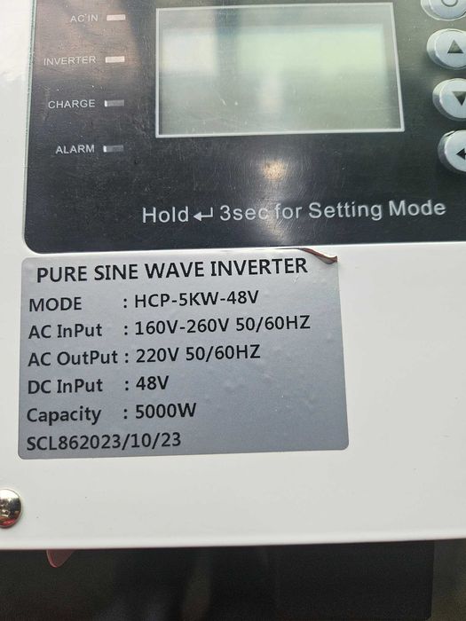 INVERSOR 48v 230 v 5000w novo garantia 680 euros