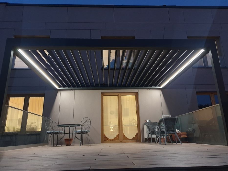 Pergola tarasowa aluminiowa lamelowa robiona NA WYMIAR