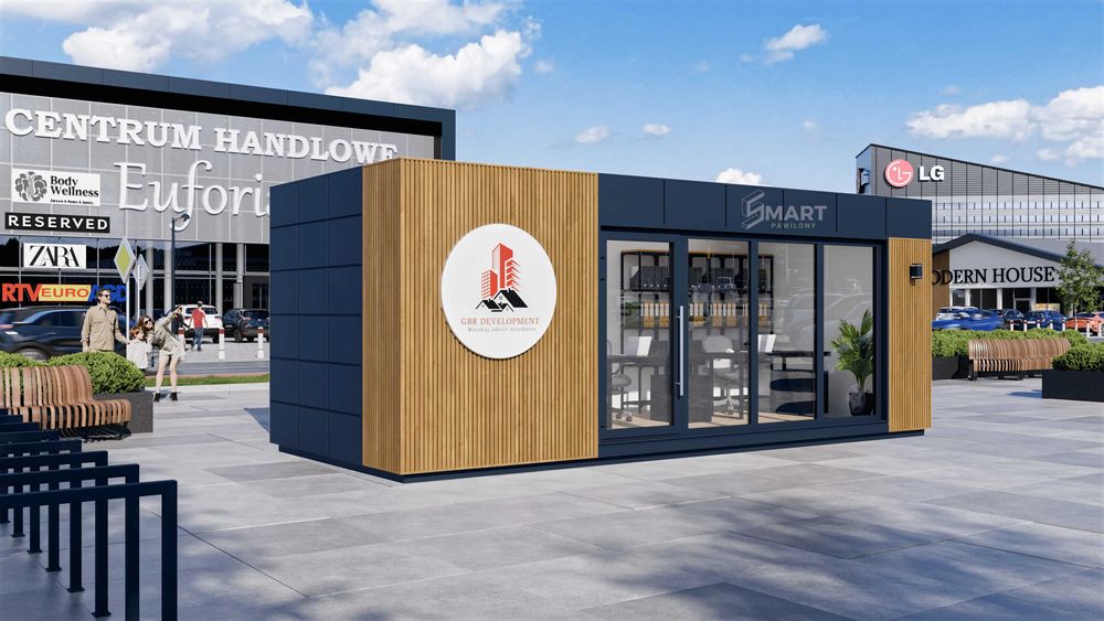 Kontener Biurowy Handlowy Usługowy Sklep mobilny / PAWILONY OD RĘKI