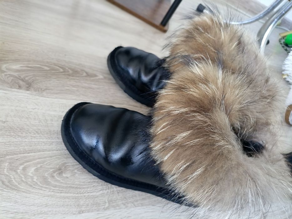 Buty futro naturalne skóra naturalna r.41