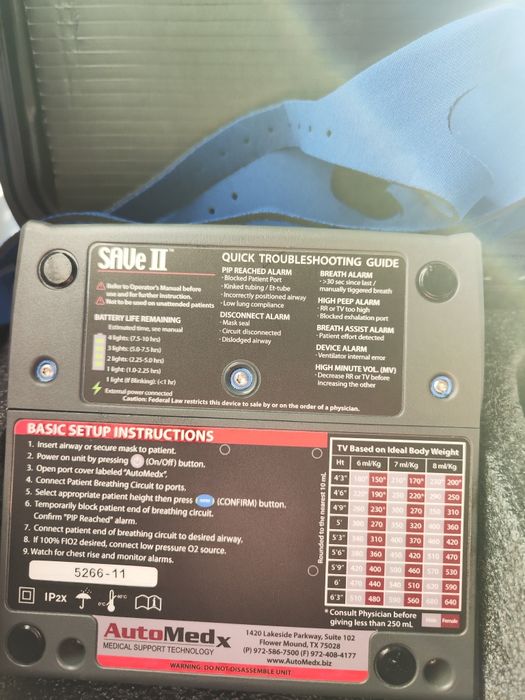 Respirator Automedx SAVe II, Weinmann Drager Parapac