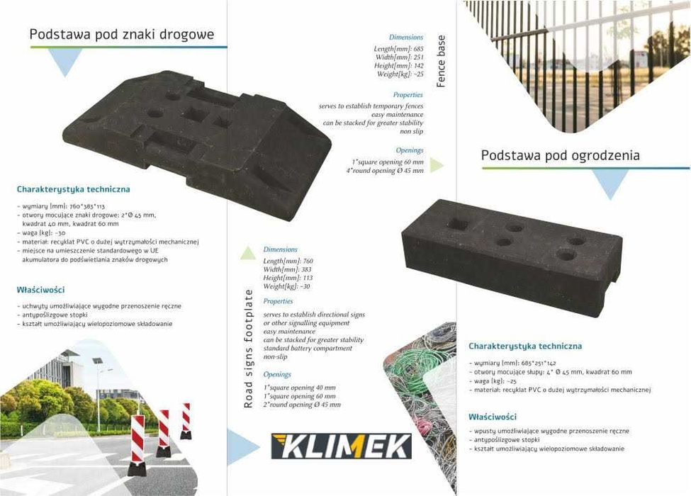 PODSTAWA pod Ogrodzenie Tymczasowe Budowlane STOPA PVC
