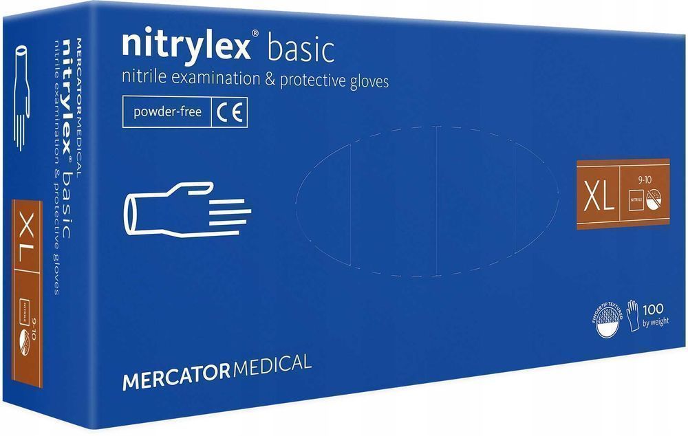 Rękawice Nitrylowe 100 Szt. Nitrylex Basic Dark Blue 10-Xl - 10 Kpl.