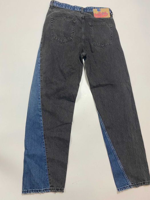 Мужские винтажные джинсы, двухцветные штаны Bershka Ballers 90-е