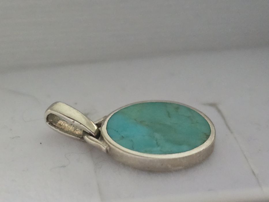 Srebrna zawieszka z turkusem, srebro, turkus