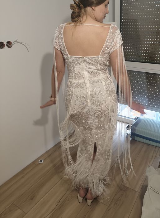 Suknia ślubna z frędzlami ASOS