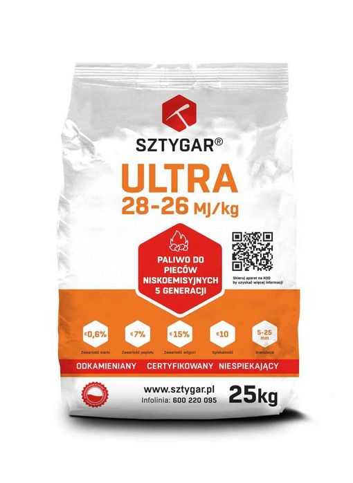Węgiel groszek 5-25mm kal.28 (dawniej ekogroszek) Sztygar ULTRA