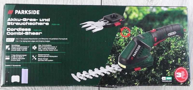 Nożyce do trawy i krzewów Parkside Akumulatorowe