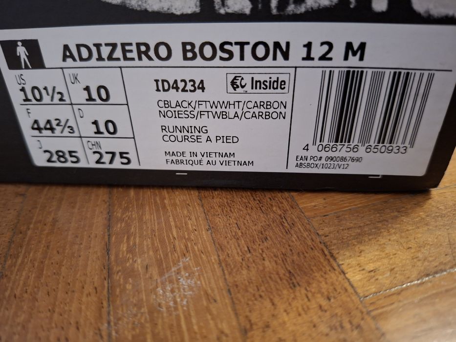 Adidas Adizero Boston 12 tamanho 44 2/3