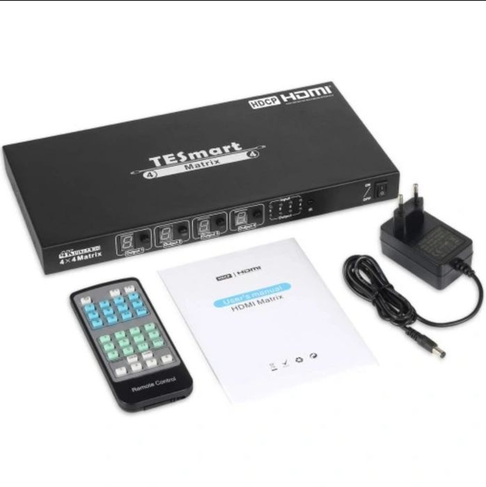 ++ Przełącznik HDMI TESmart KVM Switch UltraHD 4K 4x4Matrix 3D pilot++