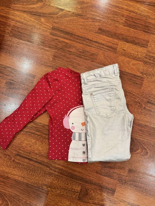 новорічний комплект zara 128, джинси zara 128 реглан