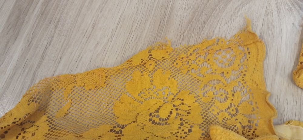 Firana żółta komplet – 2x duża + 1x mała (150x90 i 150x40)