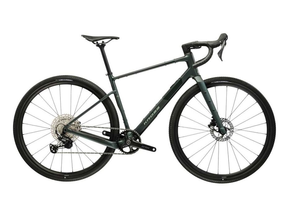 Rower gravel Kross Esker ADV 1.0 2026 Carbon rozm. S-17, "M-19", L-20", XL-21" zielony - Nowe - sklep Śląsk