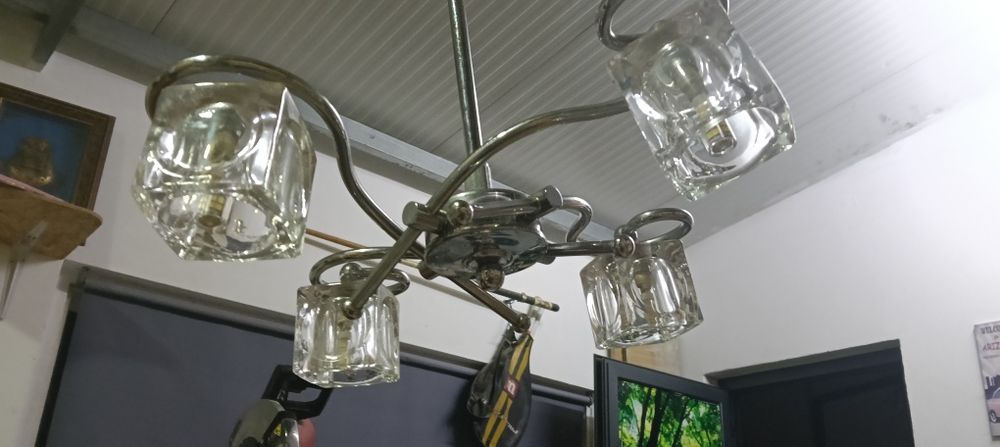 Candeeiro em inox de tecto