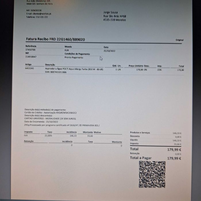 Aspirador a água POLTI aqua allergy turbo 850₩-80dB