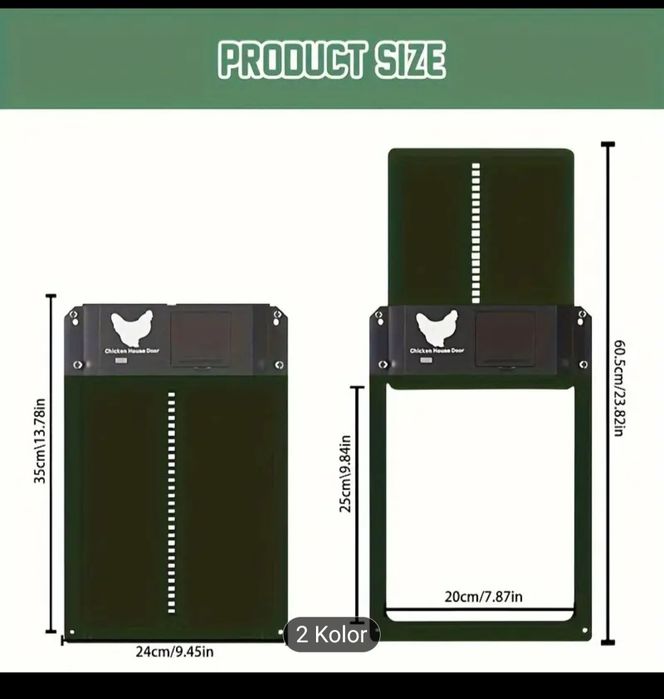 Drzwiczki automatyczne kurnik gołębnika