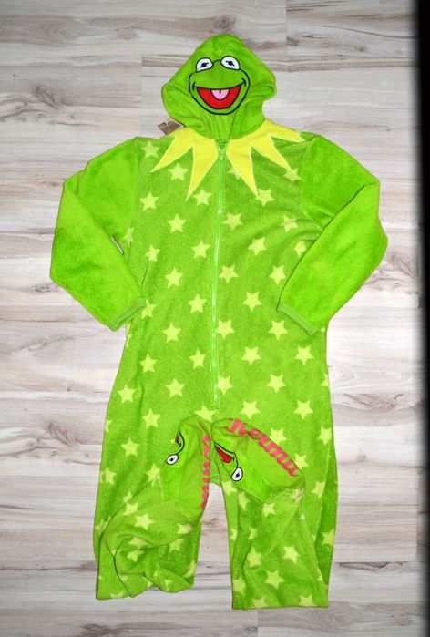132^ żaba Kermit strój przebranie piżama 13/14 Lat_ 158/164