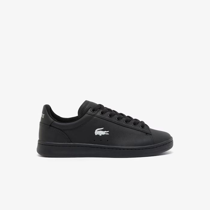 Кеди lacoste, чорні шкіряні кеди lacoste, women's carnaby set leather sneakers, 50sfa0056