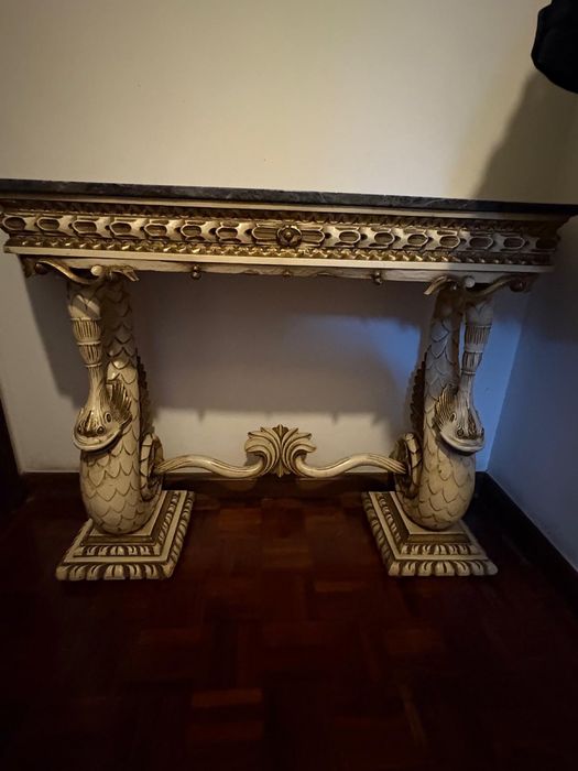 Mesa consola classica madeira beje