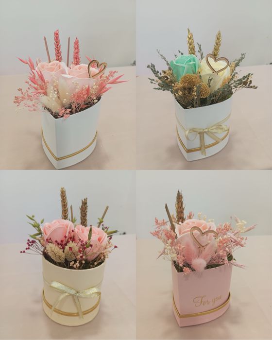 Caixinhas de rosas de sabão