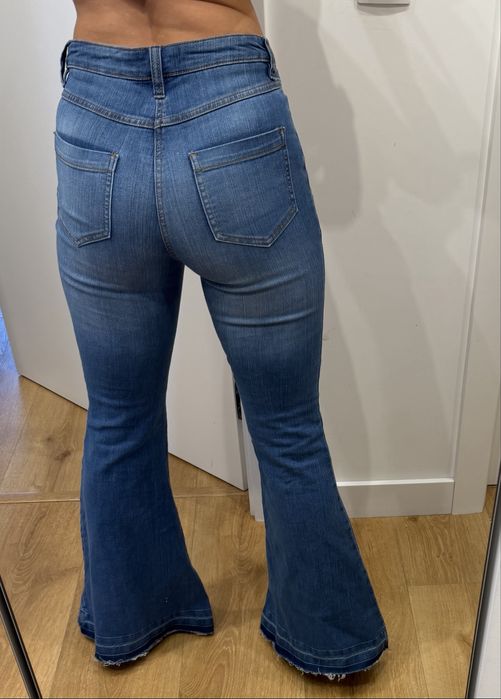 Spodnie dzwony jeansy xs bonprix