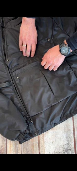 Стильна зимова чоловіча куртка nike анорак з карманами