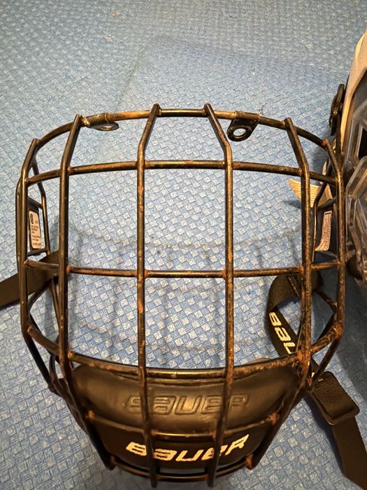 Дитячий шолом bauer re-akt 75 білий, розмір s/p, 5-8 років, для маленьких решітка+візор