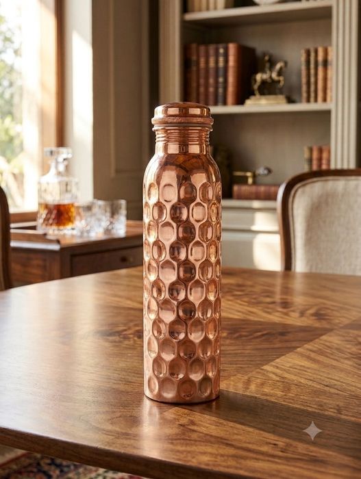 Garrafas e copos em Cobre