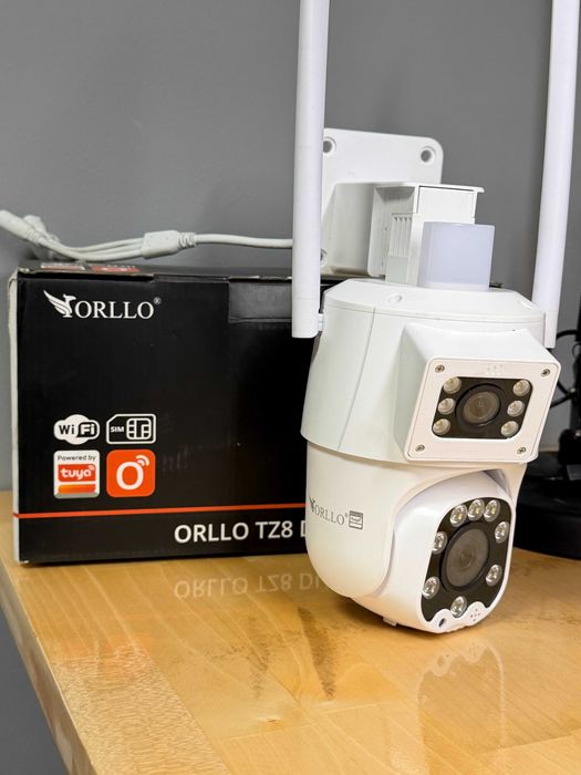 Kamera Zewnętrzna Orllo TZ8 Obrotowa WiFi na Kartę SIM Tuya Smartlife LTE 4K 8Mpx Monitoring IP Bezprzewodowa Wykrywanie Ruchu Śledzenie Kolor Noc