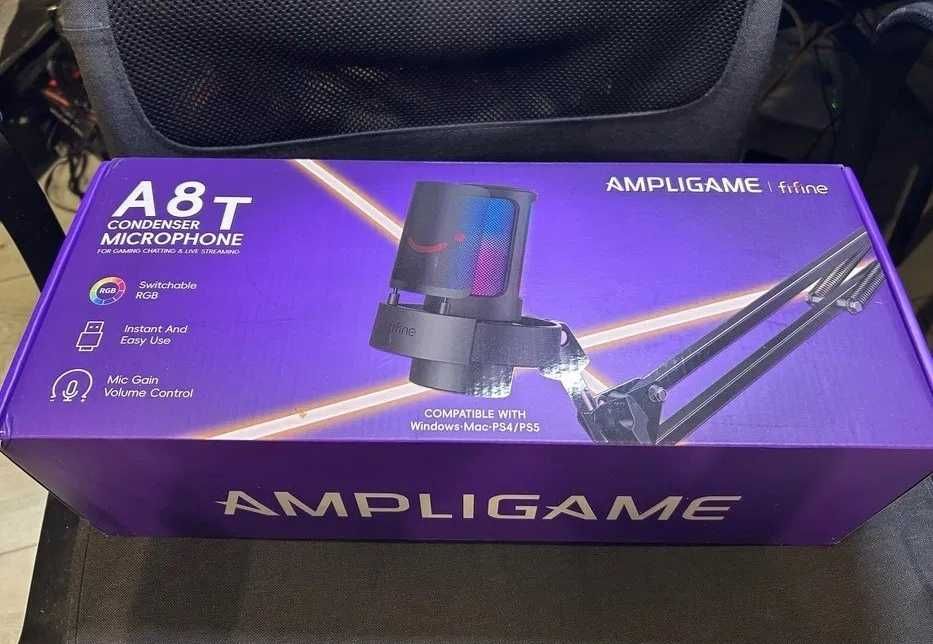 Mikrofon Fifine A8T RGB + Ramię | USB | Stream | Głośny | NOWY