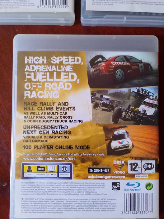 Colin Mcrae, Ferrari, Need for Speed.  PlayStation 3
