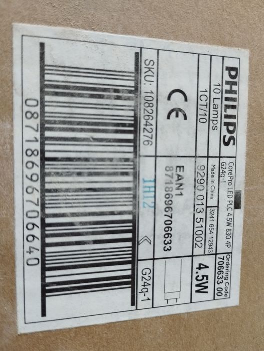 Lâmpadas philips corepro led pl c 4p 4.5w 3000k