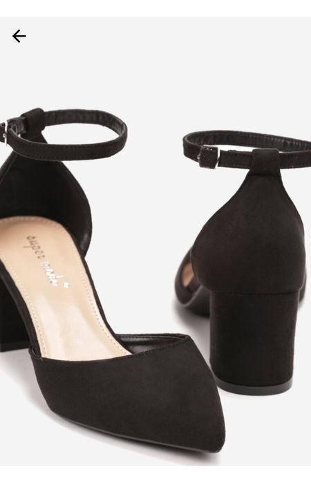 Czarne czółenka z imitacji zamszu r.39