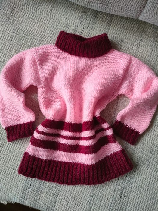 sweterek dziewczęcy 92 98 hand made