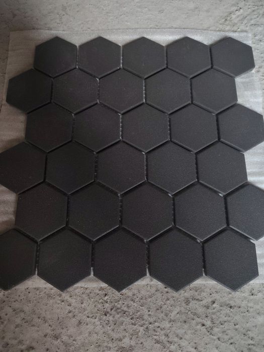 Raw Decor Płytka Heksagon Duży Antracyt Antypoślizg